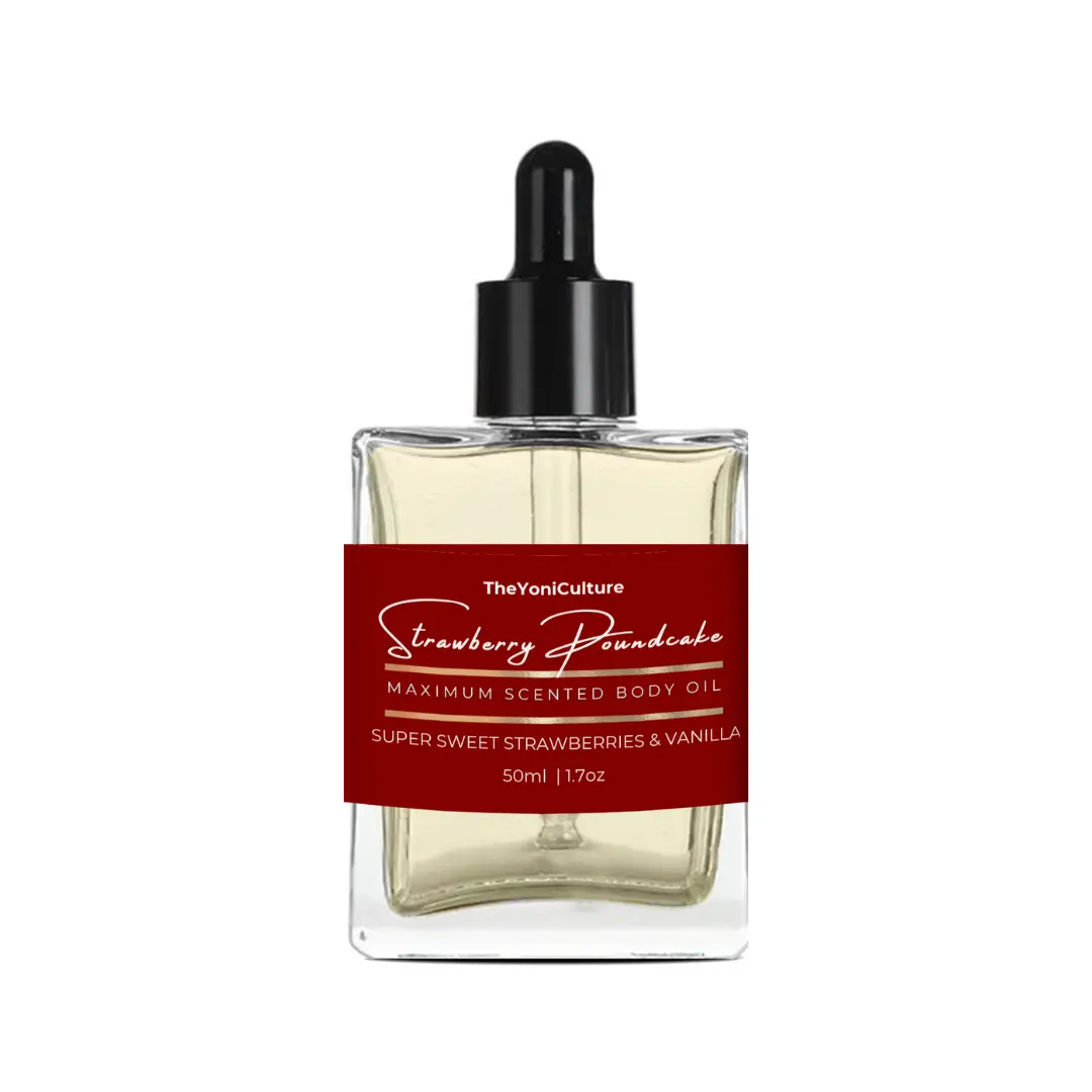 Ate Up Strawberry Poundcake Maximum Scented Body Oil 1.7 ounce Dropper Moisturizer Silky Fragrance Body Care Daily Vanilla Scent canvas body glaze Moisturizing Smooth skin oil self-care gift