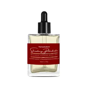 Ate Up Strawberry Poundcake Maximum Scented Body Oil 1.7 ounce Dropper Moisturizer Silky Fragrance Body Care Daily Vanilla Scent canvas body glaze Moisturizing Smooth skin oil self-care gift