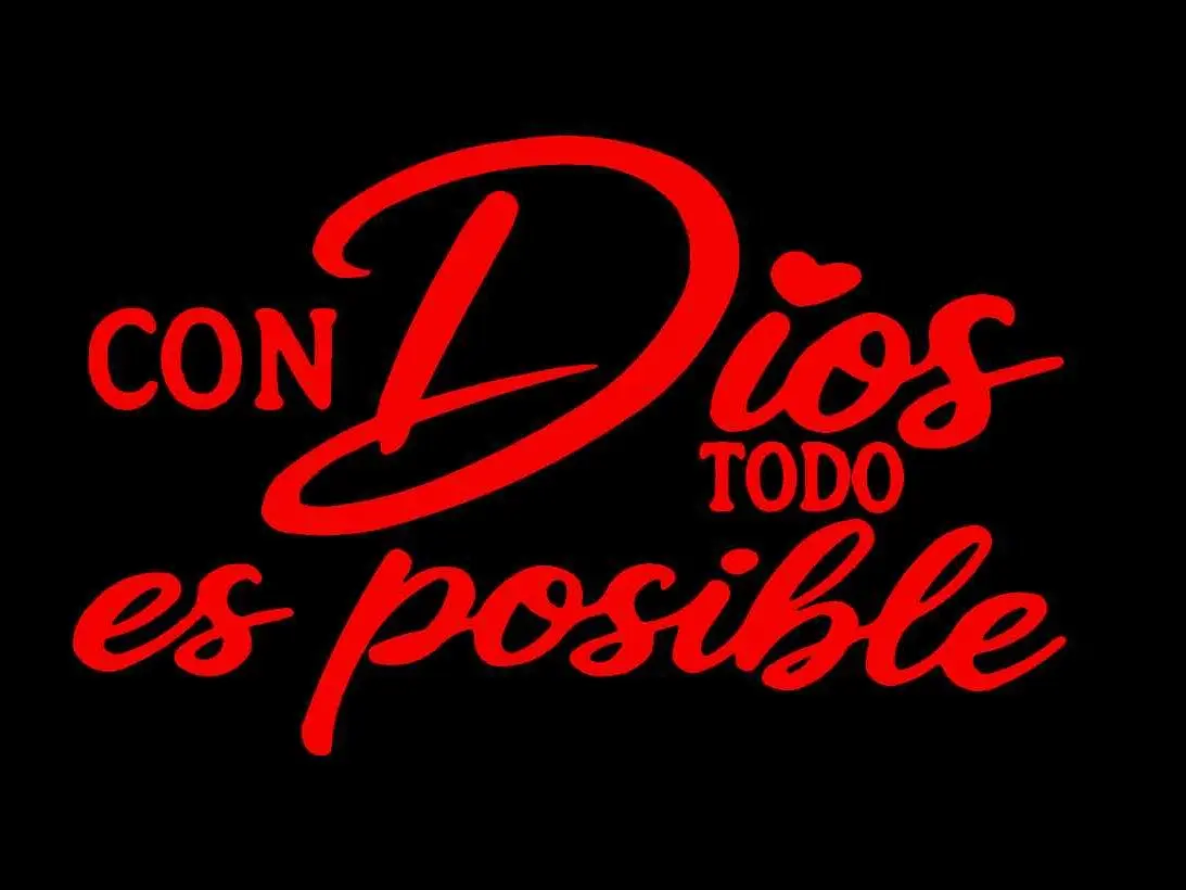 2Pcs con Dios todo es Posible Sticker Adhesive Vinyl Decal Holographic Car Vehicle Religious