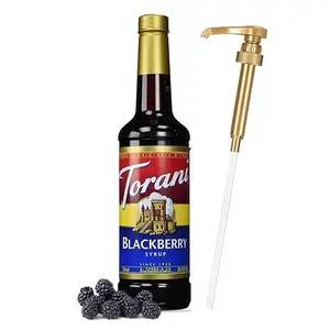 Torani Blackberry Syrup for Coffee, Cocktails, Iced Tea, Sodas & Desserts | Classic Berry Flavor Drink Mix | 25.4 Fl Oz Bottle with Jimoco Syrup Pump | Kosher, Gluten Free, Vegan Friendly