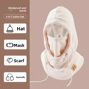 Cycling Riding Cold-Proof Windproof Face Mask Hood Winter Warm Hat Winter Men and Women Head Cover Neck Warmer Integrated