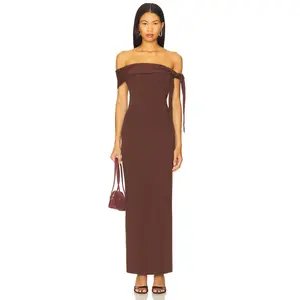 SNDYS Jaymes Maxi Dress in Chocolate