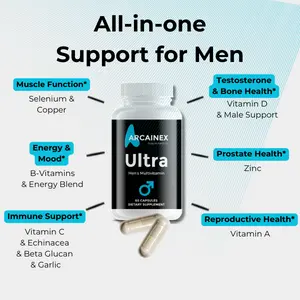 Arcainex Men's Ultra Multivitamin Enhanced Formula Supplement Fitness Edible Dietary