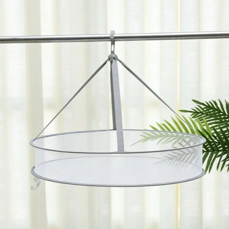 Hangable Mesh Hanging Laundry Drying Rack with Hook - Lightweight Steel Thick Breathable Dry Net Basket for Sweaters, Underwear, 1-Tier & 2-Tier Options