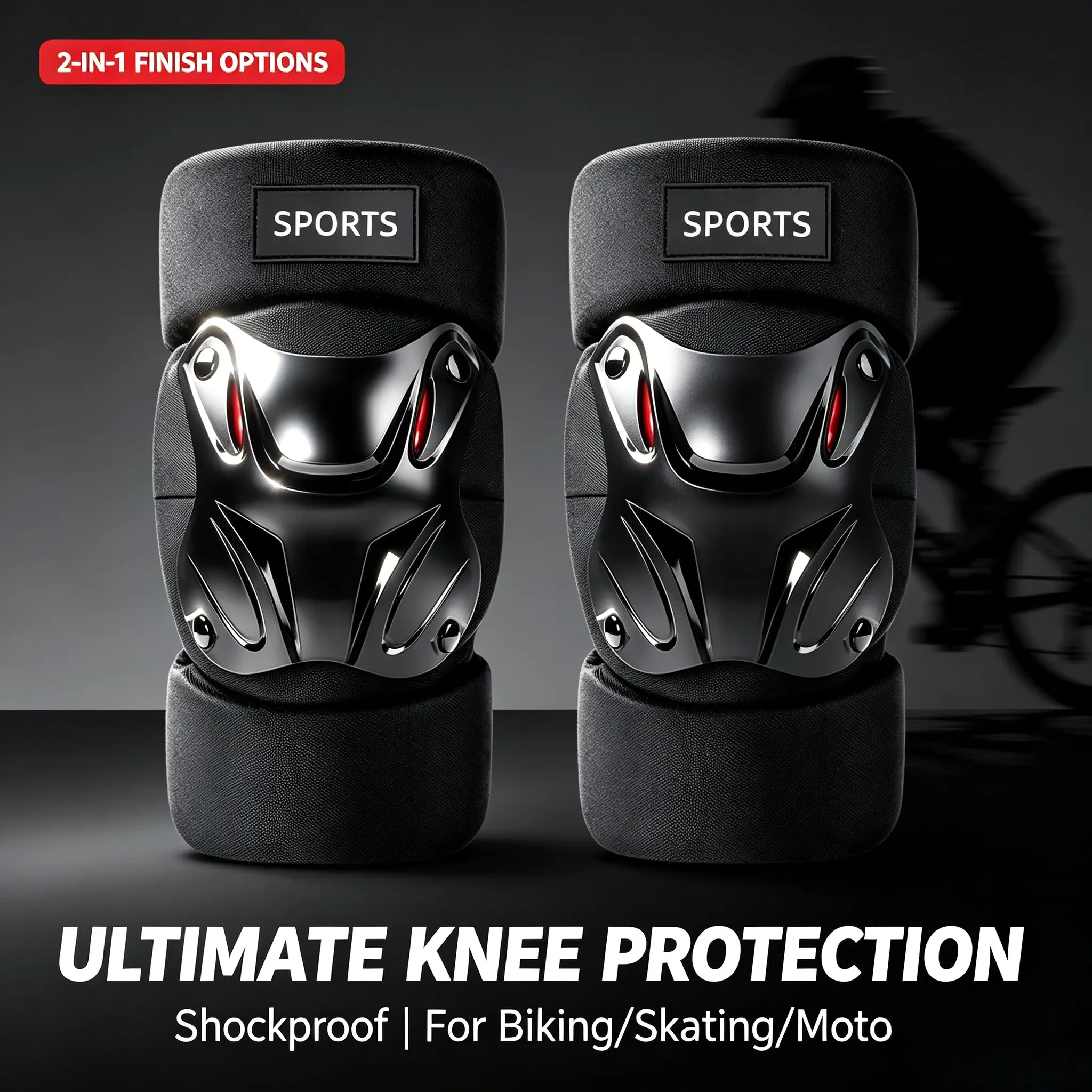 Cycling Protective Gear — Motorcycle Crash Protection, Outdoor Sports, Skateboarding — Knee and Elbow Pads