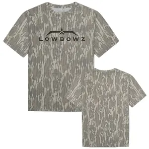 LOWBOWZ Signature Camo Graphic T-Shirt, Modern Minimalist 'LOWBOWZ' Camo Print Tee, Camo Style T Shirt, 3D Hunting T Shirt, Gift For Lovers