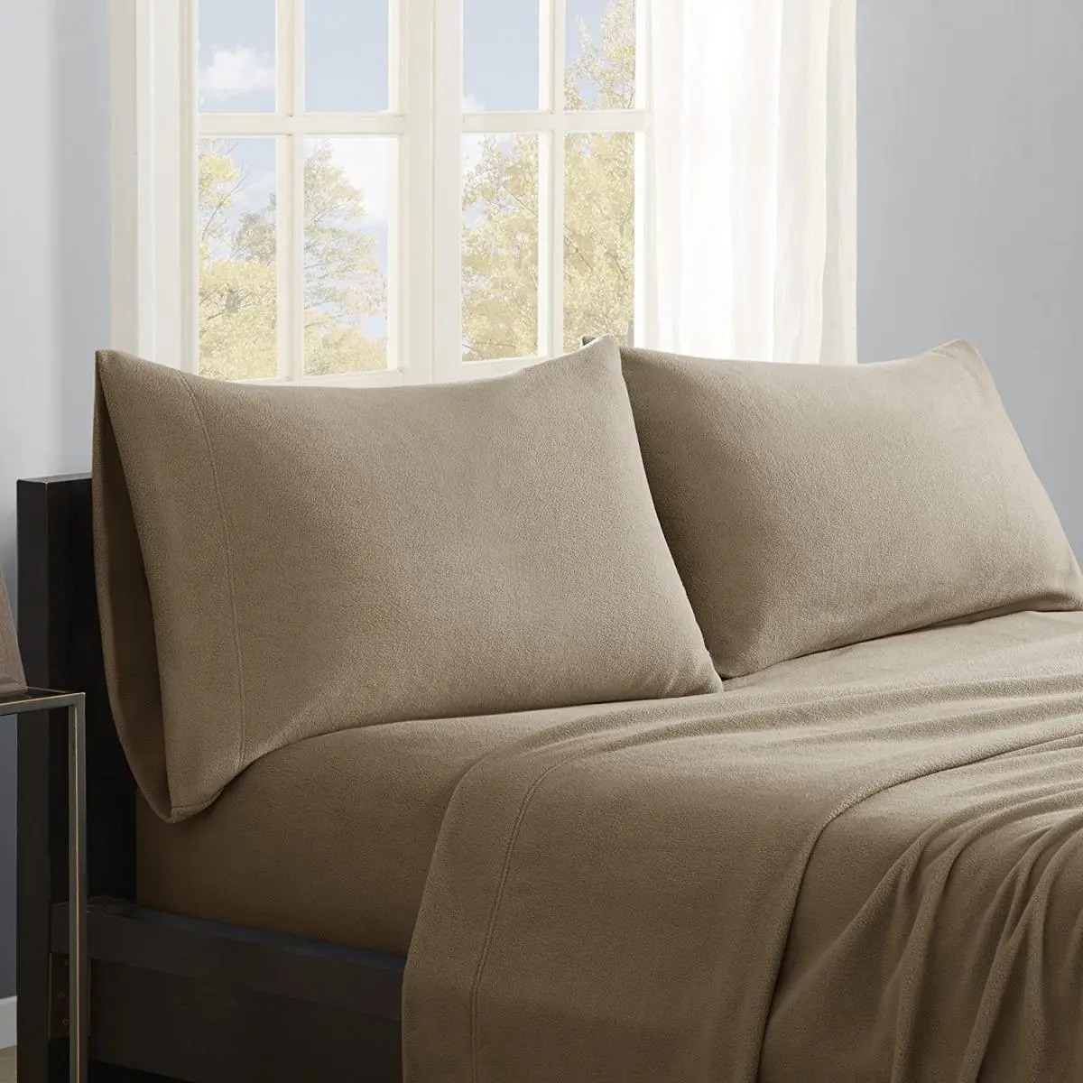 212 MAIN True North 3-Piece Polyester Fleece King Size Brown Sheet Set, Machine Washable, Machine Washable Sheets & Pillowcases Bedding, Machine Wash, Three Pieces