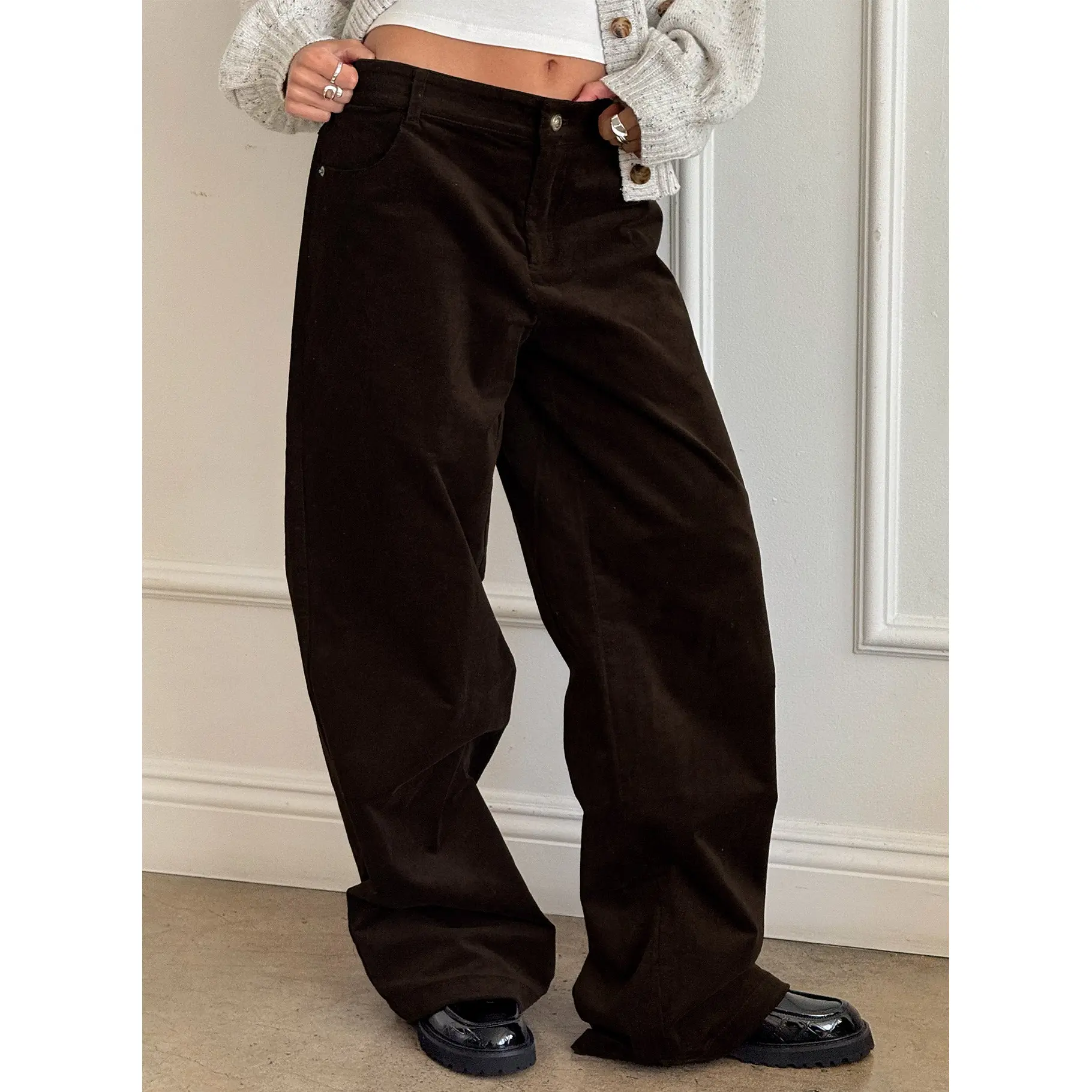 Kenza Wide Leg Corduroy Pant Brown Kenza Wide Leg Corduroy Pant Brown