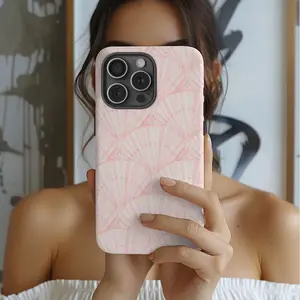 Pink Seashell TPU Smartphone Casing - Beach Collage Design, Fashionable Summer Coastal Vibes, Screen Protector Compatible, Pro Max Fit Protection Cover for iPhone 17 Pro Max,16,15,14,13,12,11,X,XS,XS Max,XR,7P,8P - Ideal Christmas, Valentine's Day Gift, A