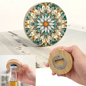 Wooden Magnetic Bottle Opener Bottle Opener & Diamond Painting Fridge Magnet Diamond Painting Refrigerator Magnet Bottle Opener Decorative Kitchen Tool DIY Craft Project for Fridge Decoration & Gifts