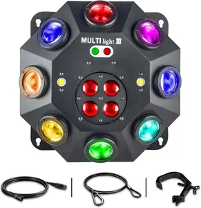 METYONLASER 150W RGBW 4-in-1 LED Moving Head Light, Strobe Light Module, Infinite Rotation, Sound Activation, Shatterproof Stepless Dimmable Bulbs, Braces for Wedding, DJ Party Commercial Lighting, Shatterproof Bulbs