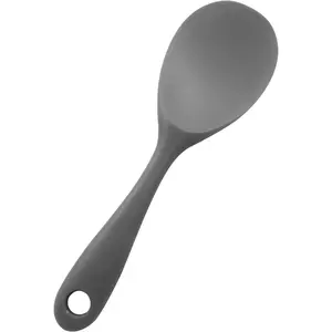 Grey Silicone Heat Resistant Non Stick Rice Paddle Spoon Food Grade Kitchen Gadget Rice Scoop for Rice and Mashed Potato Dishwasher Safe Gray