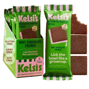Kelsi's Mint Chocolate Crunch Brownie Batter Bites - 8 Pack - No Refined Sugar, honey and dates only - Paleo Friendly