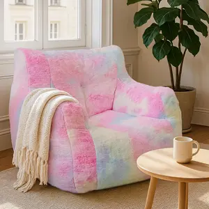 Linkromat Plush Bean Bag Chair, Ultra-Comfortable Lounger for Adults & Kids, Oversized Sofa for Living Room, Bedroom, Dorm & Reading Nook, Ombre Color