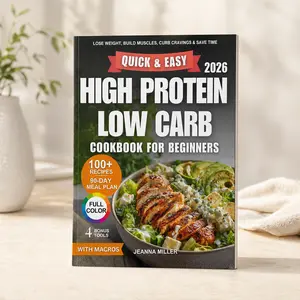 High Protein Low Carb Cookbook for Beginners with Easy Recipes and 90-Day Meal Plan