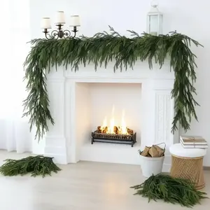 106" Lifelike Nofolk Pine Garland - Green Artificial Christmas Wreath for Indoor & Outdoor Holiday Decor, Perfect for Fireplace Mantle and Window Display