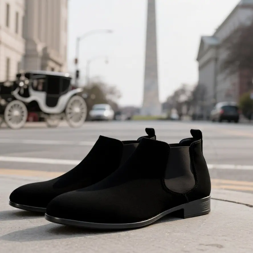Men's Chelsea Boots Dress Boots Casual Ankle Boots High-top Slip On Dress Shoes For Outdoor Camping
