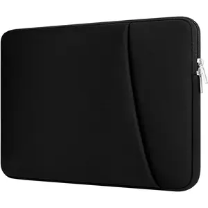 Laptop Sleeve Case with Zipper Accessory Pocket Compatible with 13 to 14 inches MacBook Air/Pro HP Acer Padded Computer Pouch Cover Shockproof Protective for 13” to 14” Laptop/Chromebook/Tablet,Black
