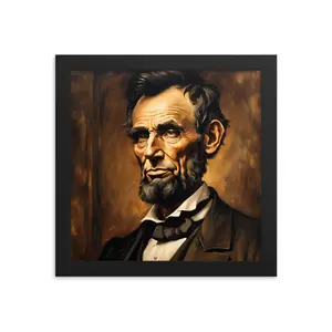 Abraham Lincoln Portrait on Matte Paper Framed Poster