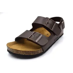 MIRAF Men's 2270 Sandals - PU Leather with Adjustable Straps & Cork Sole for Comfort & Support