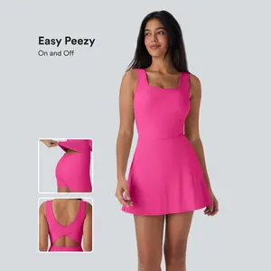 Halara Softlyzero Airy Backless Crisscross U Neck 2-in-1 Side Pocket Mini Cool Touch Dance Active Dress-Easy Peezy#TikTokShopBacktoSchool