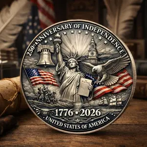 USA 250th Anniversary Coin Medal - American Independence Commemorative Coin 1776–2026 | USA Semiquincentennial Medal Coin | 250th Anniversary American Collectible