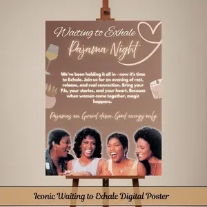 Waiting to Exhale Party Cardboard Welcome Sign: 90s Party Decor (Digital Download)