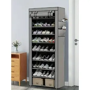 1pc Zipper-Closure Combination Shoe Rack Simple Cloth Shoe Cabinet Multi-Layer Storage Cabinet, Dust-Proof For Dormitory And Students large  capacity  shoe  rack storage unit tier shoe rack rustproof metal sneakerrack sturdy  rack independent storage