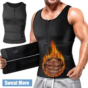 Men Waist Trainer Vest Hot Neoprene Sauna Suit Corset Sculpting Body Shaper Zipper Tank Top Workout Shirt Sweat More Shaping Shapewear Thermal Compression Vest Abdomen Control, Waist Cincher