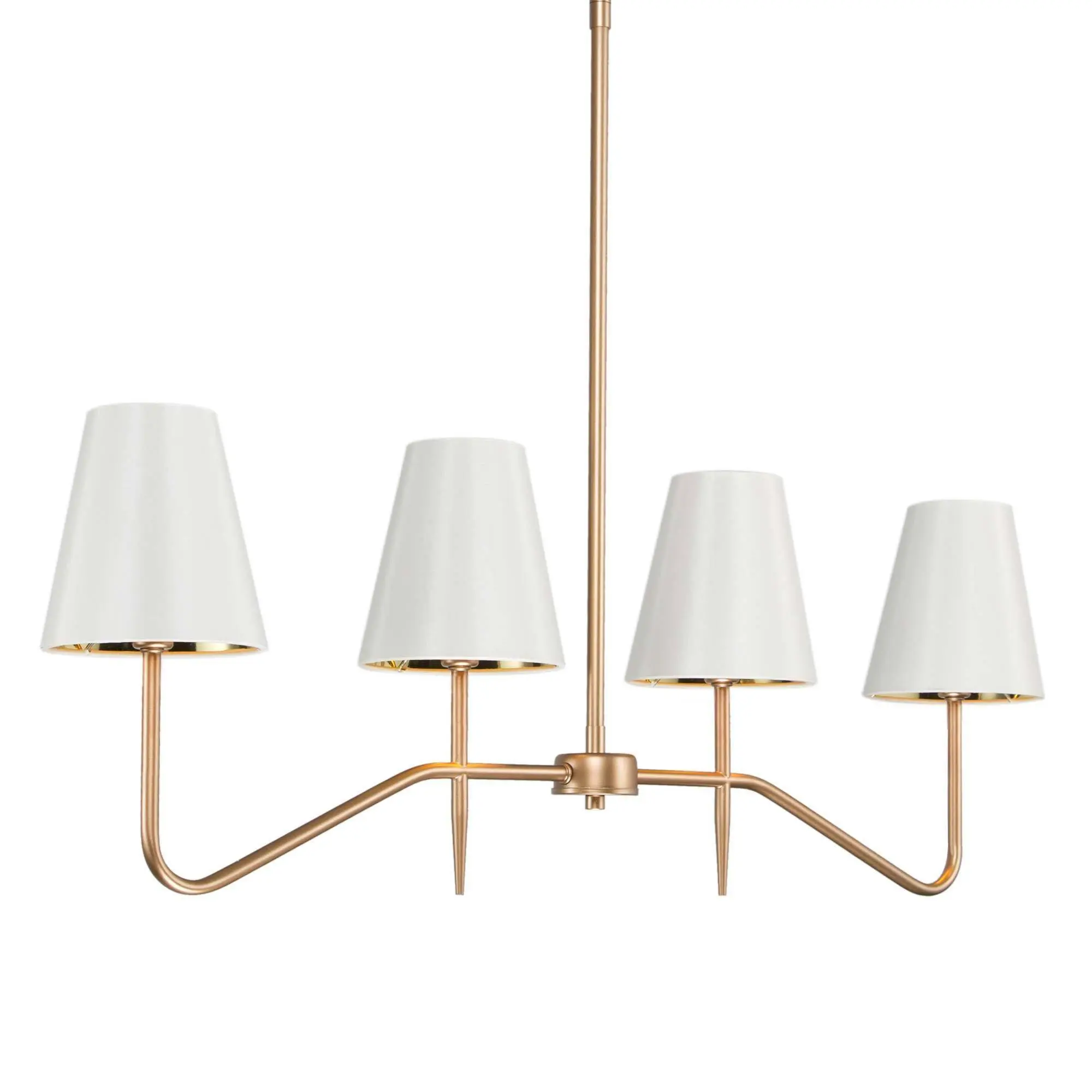 Ksana 4-Light Modern Gold Linear Kitchen Island Lighting with Fabric Shade