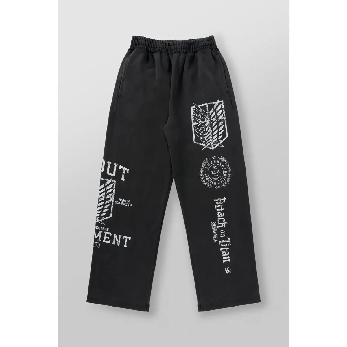 Black Graphic Sweatpants Men Oversized Baggy Streetwear Joggers