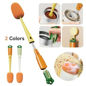 1 Pc 3-in-1 Cup Washing Brush Carrot Bottle Brush Kitchen Cleaning Tool Household Cleaning Tool Long Handle Drink Wineglass Bottle Glass Cup Cleaning Brush Multipurpose Cleaning Tool Cleaning Supplies