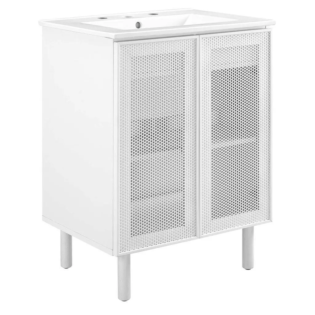 Modway Calla 24" Perforated Metal Bathroom Vanity