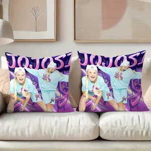 2PC,JoJo Siwa connection  inspired pillow cover, 18 inches * 18 inches, double-sided printing, Christmas decoration, sofa waist pillowcase, pillowcase does not contain pillow core. suitable for gift giving