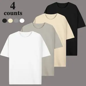 4 Pack Men's Crew Neck T Shirt Casual Summer Basic Lightweight Solid Short Sleeve Tee Shirts