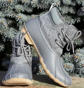 SALE Gypsy Jazz Gray Quack Lace Up Duck Boots