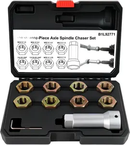 10- Axle Spindle Thread Chaser Set, Thread Rethreading Restorer Tool Metric M20 M22 M24 & UNF 13/163/4