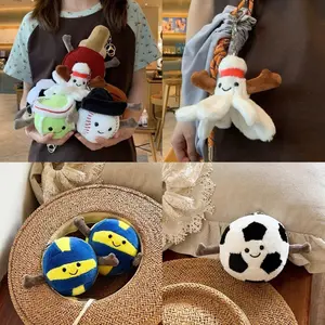Trending Plushie Ball Bag Charm – Creative Sports Ball Keychain with Legs – Soft 3D Soccer Basketball Baseball 8-Ball Pendant – Unique Aesthetic Gift for Teens & Sports Fans
