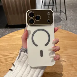 Minimalist Solid Color AG Matte Magnetic Phone Case for iPhone 17 Pro Max 16 15 14 Slim Shockproof Cover