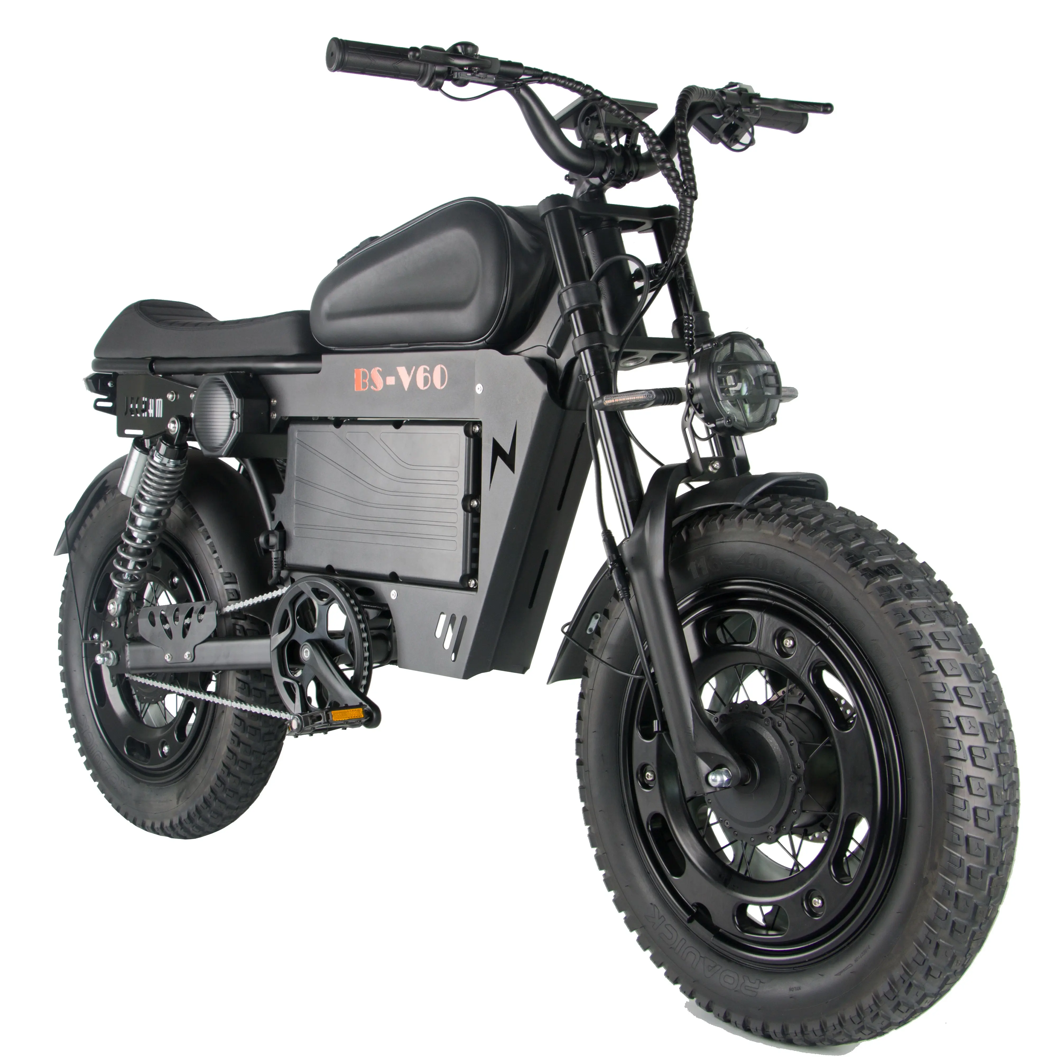 【 BS-V60 】3000W,60V40Ah, 40MPH, 40Miles Range, Dual Hydraulic disc brake, Electric bike with Fat Tires and Modern Design for Urban Commuting, classic e-bike, adults e-bikes.