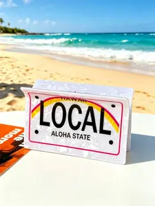 Hawaii Local License Plate Hair Claw Clip, Aloha State Shark Hair Clip, Non-Slip Strong Hold Clip for Thick Hair, Women's Summer Beach Accessory