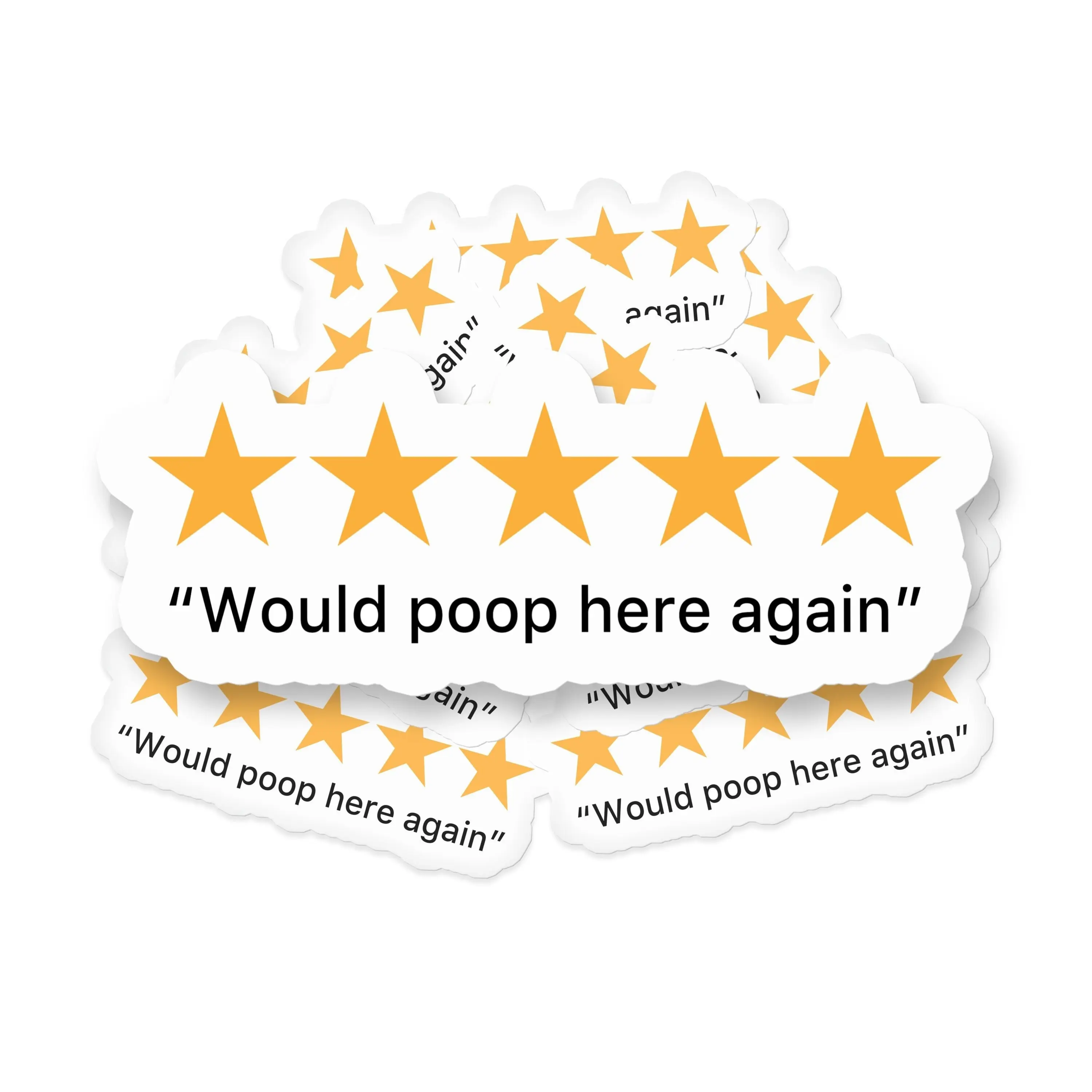 5 Star Poop Sticker, Poop Review Sticker, Funny Restroom Sticker, Bathroom Sticker, Bathroom Gag Gift, Parody Sticker, Meme Sticker, Funny