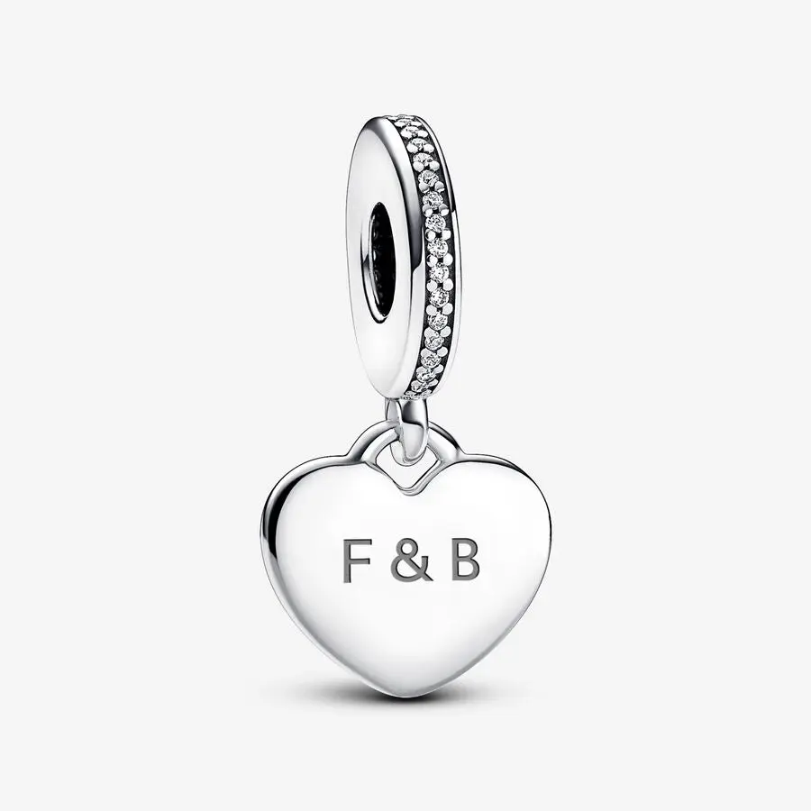 Engravable Heart Tag Dangle Charm