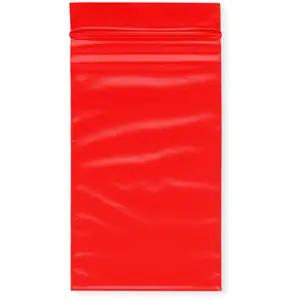 Plymor 3" x 5", Red 2 Mil Zipper Reclosable Plastic Bags