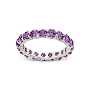 Sterling Silver Gracie Amethyst CZ Eternity Ring