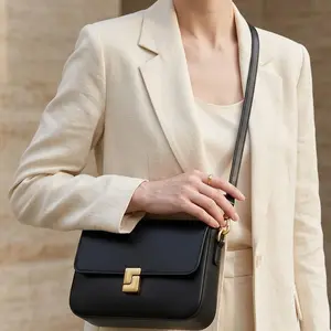 Genuine Leather Crossbody Bag for Women - Structured Vintage Purse with Smart Organization for Everyday Work
