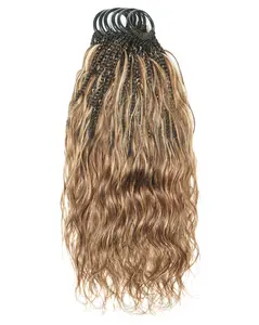 JALIZA Ghost Loop™ Tiny Top Bora Bora Crochet Boho Braids With High Density 100% Human Hair Curls 120 Strands 18" Braids / 24" Final Look