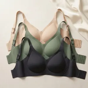 2/3PCS Plus Size Seamless Bra 1XL-4XL |   Wirefree Comfort with Adjustable Removable Pads |   Anti-Slip Silicone Grip & 4-Row 4-Hook Closure for Secure All-Day Fit