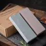 AlbaTellura Natural Stone Knife Sharpening Stone Set - 1000 & 3000 Grit Kitchenware, No Battery Durable Sharpener with Non-Slip Pad, Gift Boxed for Kitchen Knives, Minor Natural Texture Variations, No Magnets