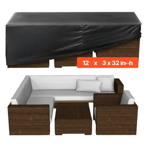 Patio Outdoor Furniture Cover, 420D Waterproof Weather Resistant Shield For Table, Chairs, And Sofa Set, 126 X 63 Inches, Heavy Duty UV Protected Cover, Dustproof And Rainproof, Breathable Fabric